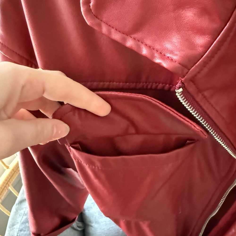 Prettylittlething Cherry Leather Jacket - image 3